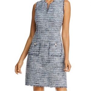 Karl Lagerfeld Paris black / white Camilo Tweed knit Dress. Size 6 With Pockets